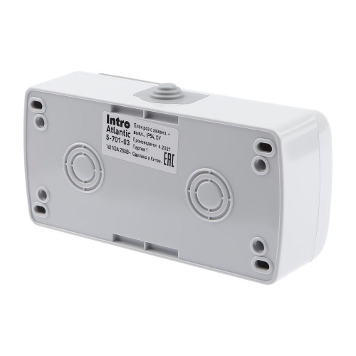 Блок розетка-выключатель ЭРА Intro Atlantic IP54 16/10A 250V с крышкой 5-701-03 Б0050947 Блок розетка-выключатель ЭРА Intro Atlantic IP54 16/10A 250V с крышкой 5-701-03 Б0050947