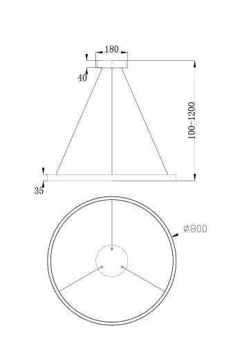 Подвесной светодиодный светильник Maytoni Rim MOD058PL-L42BS4K Подвесной светодиодный светильник Maytoni Rim MOD058PL-L42BS4K