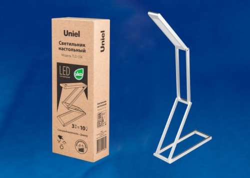 Настольная лампа Uniel TLD-556 Silver/LED/105Lm/6500K UL-00003649 Настольная лампа Uniel TLD-556 Silver/LED/105Lm/6500K UL-00003649