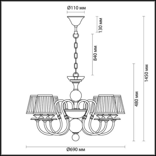 Подвесная люстра Odeon Light Mirella 4191/6 Подвесная люстра Odeon Light Mirella 4191/6