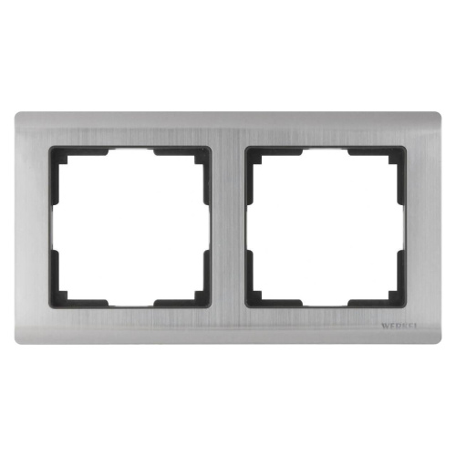 Рамка Werkel Metallic на 2 поста глянцевый никель WL02-Frame-02 4690389045912 Рамка Werkel Metallic на 2 поста глянцевый никель WL02-Frame-02 4690389045912