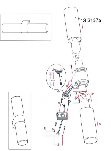 Подсветка для зеркал Odeon Light Want 2137/2W Подсветка для зеркал Odeon Light Want 2137/2W