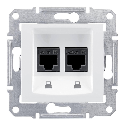 Розетка компьютерная 2хRJ45 Schneider Electric Sedna STP SDN5000121 Розетка компьютерная 2хRJ45 Schneider Electric Sedna STP SDN5000121