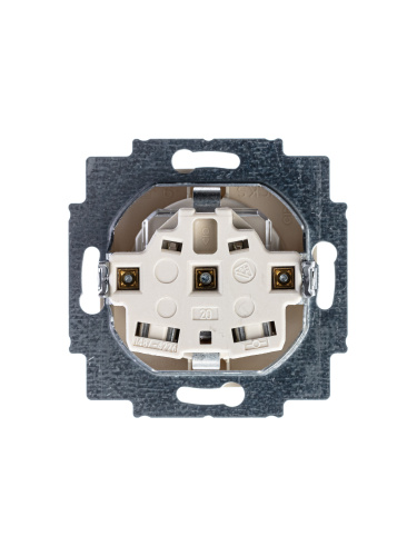 Розетка ABB Basic55 Schuko с/з 16A 250V со шторками безвинтовой зажим слоновая кость 2CKA002013A5279