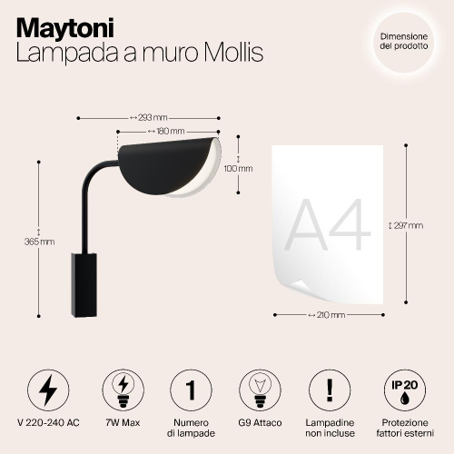 Бра Maytoni Technical Mollis MOD126WL-01B Бра Maytoni Technical Mollis MOD126WL-01B