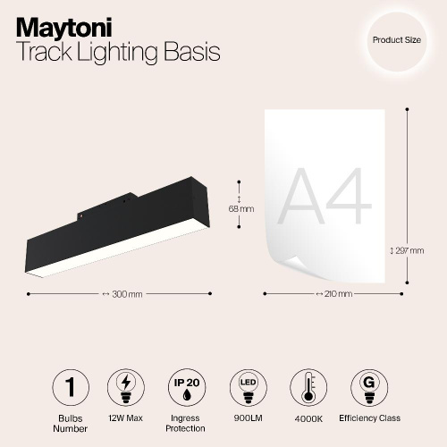 Трековый светодиодный светильник для магнитного шинопровода Maytoni Track lamps TR012-2-12W4K-B Трековый светодиодный светильник для магнитного шинопровода Maytoni Track lamps TR012-2-12W4K-B