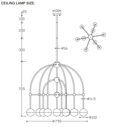 Подвесная люстра Crystal Lux Truena SP-PL6+3+1 Nickel Подвесная люстра Crystal Lux Truena SP-PL6+3+1 Nickel