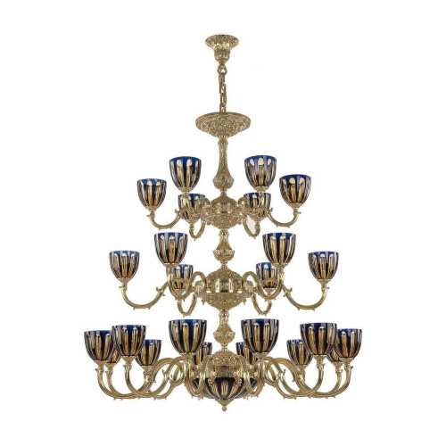 Подвесная люстра Bohemia Ivele 72101P/12+6+6/360/3d G P1 U Amber-Blue/H-1H Подвесная люстра Bohemia Ivele 72101P/12+6+6/360/3d G P1 U Amber-Blue/H-1H