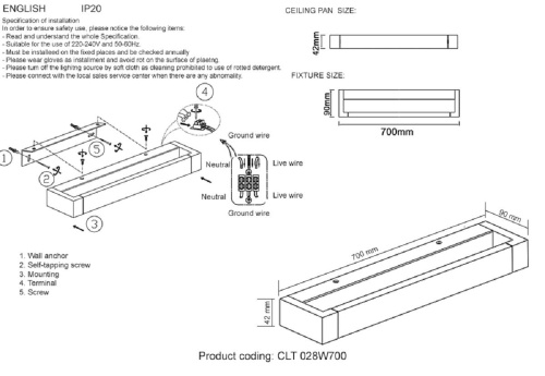Настенный светодный светильник Crystal Lux CLT 028W700 BL Настенный светодный светильник Crystal Lux CLT 028W700 BL