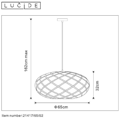 Подвесной светильник Lucide Wolfram 21417/65/02 Подвесной светильник Lucide Wolfram 21417/65/02