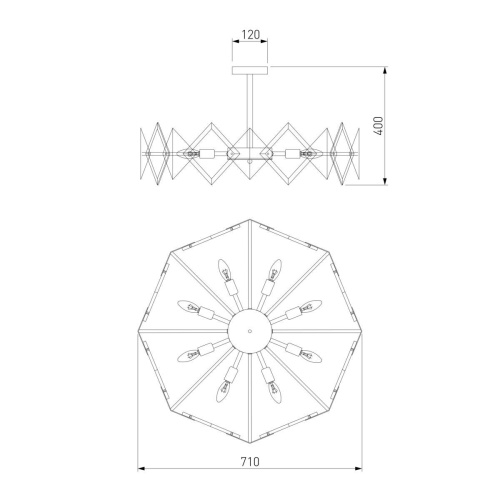 Потолочная люстра Eurosvet Origami 60121/8 латунь Smart Потолочная люстра Eurosvet Origami 60121/8 латунь Smart