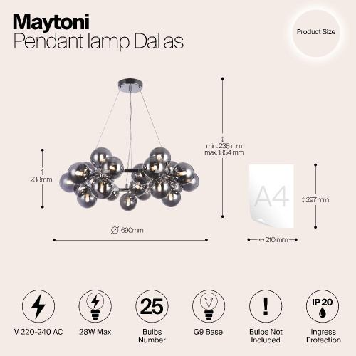 Подвесной светильник Maytoni MOD548PL-25CH Подвесной светильник Maytoni MOD548PL-25CH