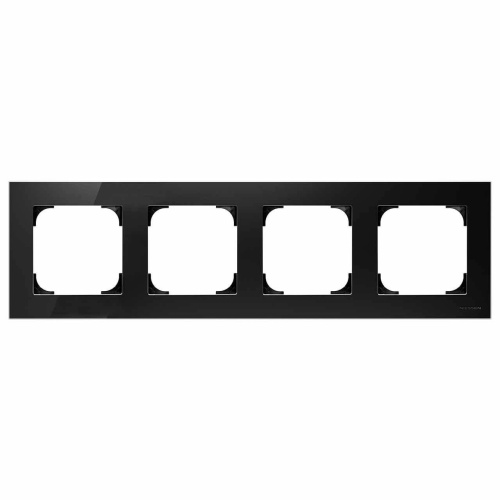 Рамка 4-постовая ABB Sky стекло чёрное 2CLA857400A3101 Рамка 4-постовая ABB Sky стекло чёрное 2CLA857400A3101