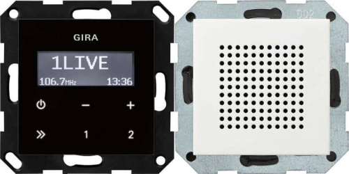 Радиоприемник RDS Gira System 55 с громкоговорителем чисто-белый глянцевый 228003 Радиоприемник RDS Gira System 55 с громкоговорителем чисто-белый глянцевый 228003