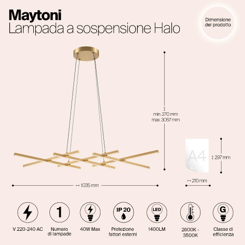 Подвесной светильник Maytoni MOD244PL-L50BSK Подвесной светильник Maytoni MOD244PL-L50BSK