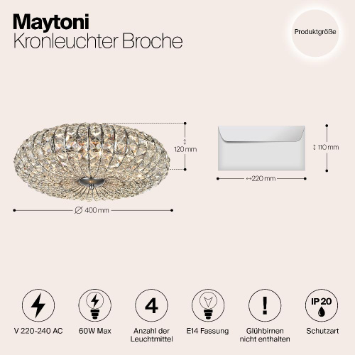 Потолочная люстра Maytoni Broche DIA902-04-N Потолочная люстра Maytoni Broche DIA902-04-N