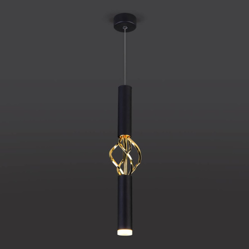 Подвесной светодиодный светильник Eurosvet Lance 50191/1 LED черный/золото Подвесной светодиодный светильник Eurosvet Lance 50191/1 LED черный/золото