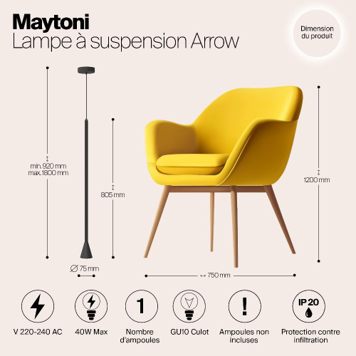 Подвесной светильник Maytoni Arrow P064PL-01B Подвесной светильник Maytoni Arrow P064PL-01B