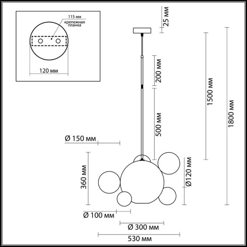 Подвесной светодиодный светильник Odeon Light Bubbles 4640/12LB Подвесной светодиодный светильник Odeon Light Bubbles 4640/12LB