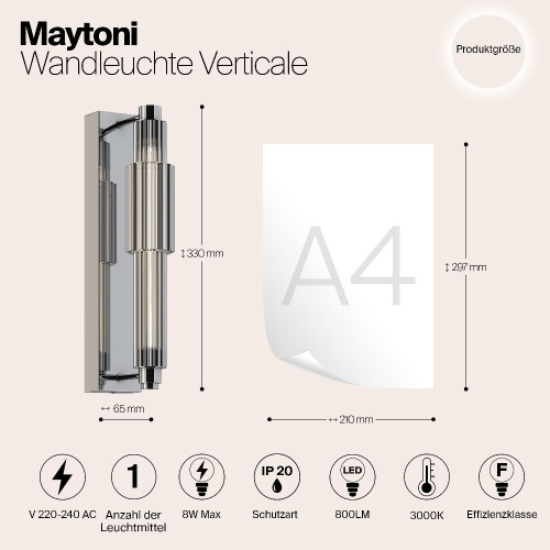 Настенный светильник Maytoni Verticale MOD308WL-L9CH3K Настенный светильник Maytoni Verticale MOD308WL-L9CH3K