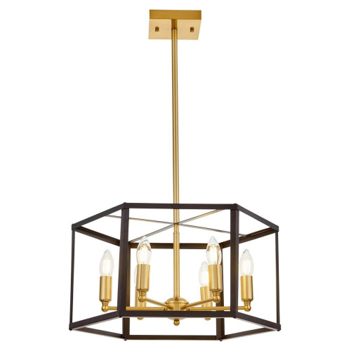 Подвесная люстра Lumina Deco Lorton LDP 1142-6 BK+MD Подвесная люстра Lumina Deco Lorton LDP 1142-6 BK+MD