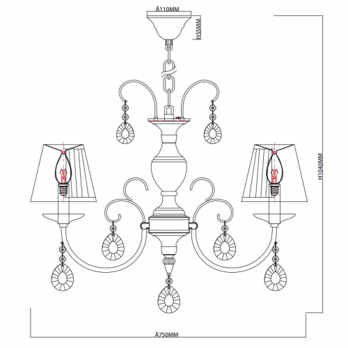Подвесная люстра Rivoli Nicoletta 2036-208 Б0038468 Подвесная люстра Rivoli Nicoletta 2036-208 Б0038468