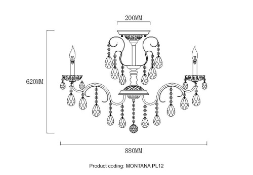 Потолочная люстра Crystal Lux Montana PL12 Потолочная люстра Crystal Lux Montana PL12