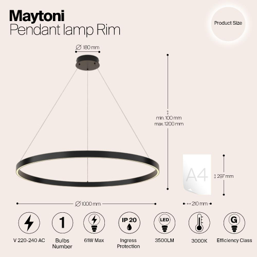 Подвесной светильник Maytoni MOD058PL-L54B3K Подвесной светильник Maytoni MOD058PL-L54B3K