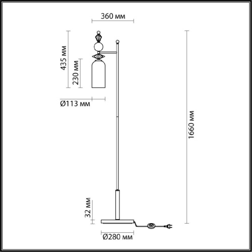 Торшер Odeon Light Bizet 4855/1F Торшер Odeon Light Bizet 4855/1F