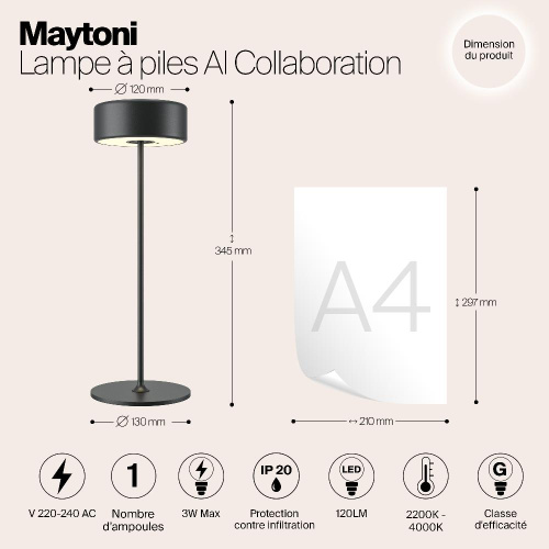 Аккумуляторный светильник Maytoni MOD229TL-L3B3K2