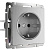Розетка Werkel с заземлением серебряная рифленая WL09-SKG-01-IP20 4690389085079