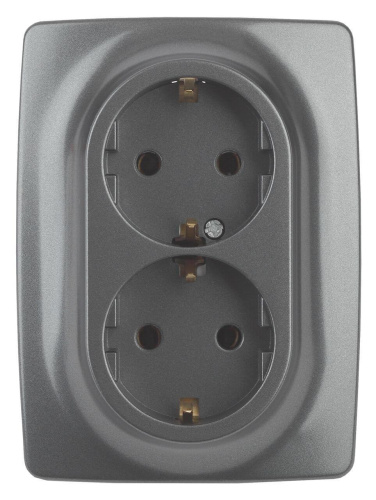 Розетка ЭРА 12 2x2P E Schuko со шторками 16A 250V 12-2108-12 Б0036448 Розетка ЭРА 12 2x2P E Schuko со шторками 16A 250V 12-2108-12 Б0036448