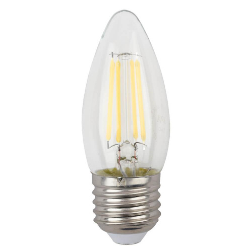 Лампа светодиодная филаментная ЭРА E27 5W 2700K прозрачная F-LED B35-5W-827-E27 Лампа светодиодная филаментная ЭРА E27 5W 2700K прозрачная F-LED B35-5W-827-E27