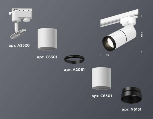 Комплект трекового светильника Ambrella light Track System XT (A2520, C6301, A2061, C6301, N6131) XT6301011 Комплект трекового светильника Ambrella light Track System XT (A2520, C6301, A2061, C6301, N6131) XT6301011