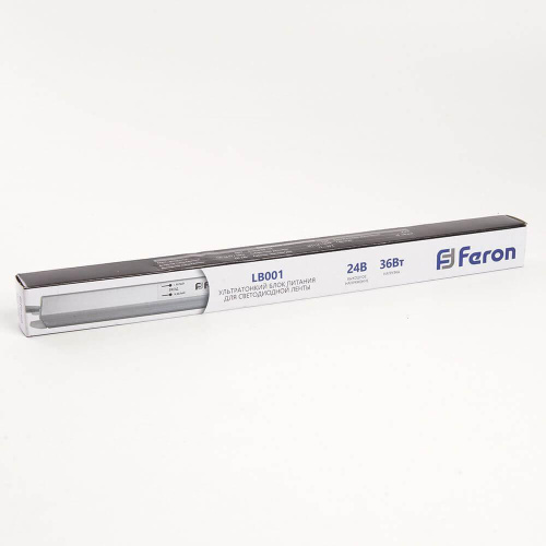 Блок питания для светодиодной ленты Feron LB001 24V 36W IP20 1,5A 48012 Блок питания для светодиодной ленты Feron LB001 24V 36W IP20 1,5A 48012