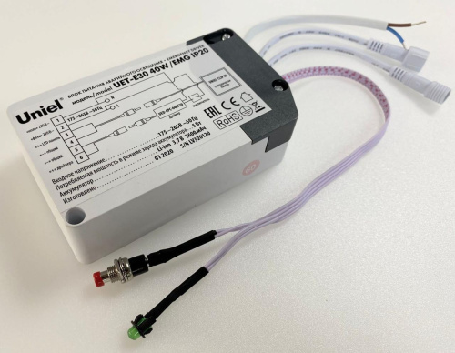 Блок аварийного питания Uniel 3,7V 40W IP20 2,6A UET-E30 40W/EMG IP20 UL-00006766 Блок аварийного питания Uniel 3,7V 40W IP20 2,6A UET-E30 40W/EMG IP20 UL-00006766