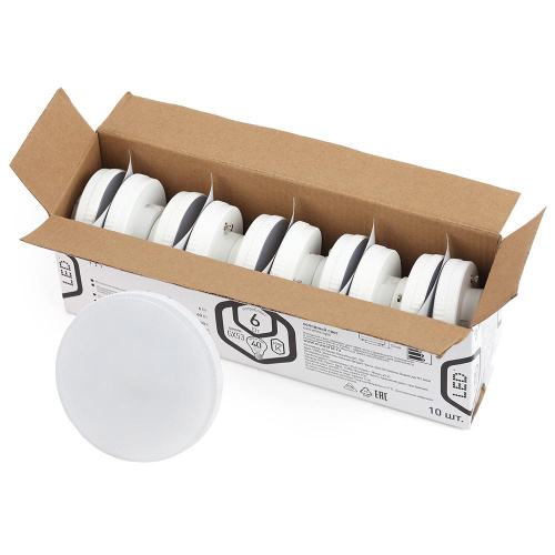 Лампа светодиодная ЭРА GX53 6W 6500K матовая LED GX-6W-865-GX53 R Б0045330 Лампа светодиодная ЭРА GX53 6W 6500K матовая LED GX-6W-865-GX53 R Б0045330