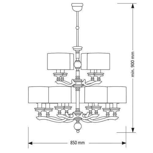 Подвесная люстра Kutek Mood Tivoli TIV-ZW-8+4 (N) Подвесная люстра Kutek Mood Tivoli TIV-ZW-8+4 (N)