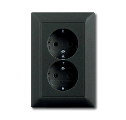 Розетка двойная ABB Basic55 Schuko с/з 16A 250V безвинтовой зажим chateau-черный 2CKA002014A1477 Розетка двойная ABB Basic55 Schuko с/з 16A 250V безвинтовой зажим chateau-черный 2CKA002014A1477