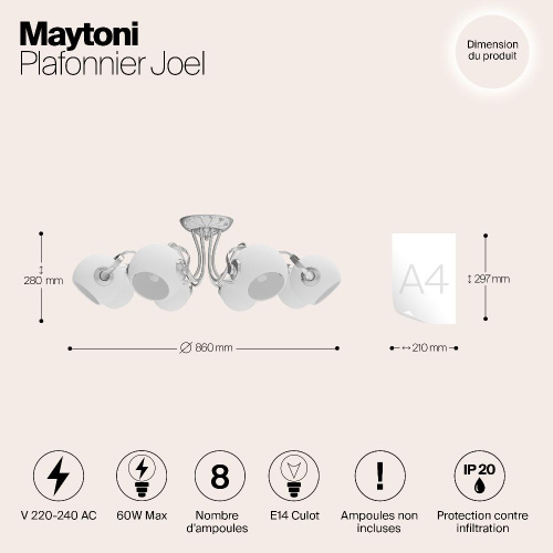 Потолочная люстра Maytoni Joel MOD833-08-N Потолочная люстра Maytoni Joel MOD833-08-N