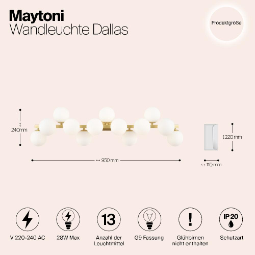 Настенный светильник (бра) Maytoni MOD547WL-13BS Настенный светильник (бра) Maytoni MOD547WL-13BS
