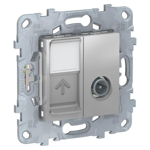 Розетка TV одиночная + RJ45 Schneider Electric Unica New NU547030 Розетка TV одиночная + RJ45 Schneider Electric Unica New NU547030