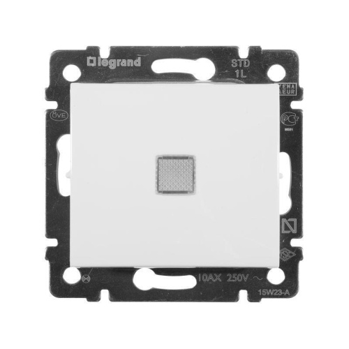 Переключатель одноклавишный Legrand Valena 10A 250V с подсветкой белый 774410 Переключатель одноклавишный Legrand Valena 10A 250V с подсветкой белый 774410