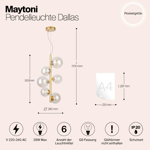 Подвесной светильник Maytoni MOD545PL-06G Подвесной светильник Maytoni MOD545PL-06G