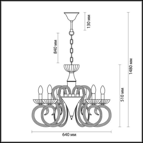 Подвесная люстра Odeon Light Zefiro 3932/6 Подвесная люстра Odeon Light Zefiro 3932/6