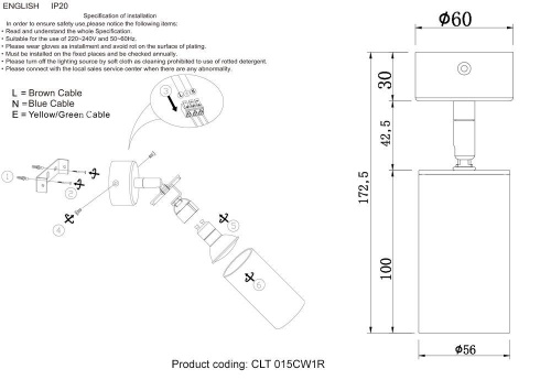 Спот Crystal Lux CLT 015CW1R BL-GO Спот Crystal Lux CLT 015CW1R BL-GO