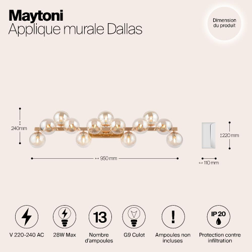 Бра Maytoni Dallas MOD547WL-13G Бра Maytoni Dallas MOD547WL-13G