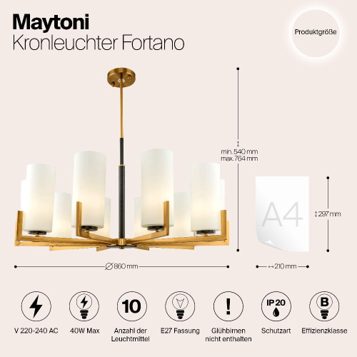 Подвесная люстра Maytoni Fortano MOD089PL-10BS Подвесная люстра Maytoni Fortano MOD089PL-10BS