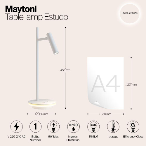 Настольная лампа Maytoni Estudo Z010TL-L8W3K Настольная лампа Maytoni Estudo Z010TL-L8W3K