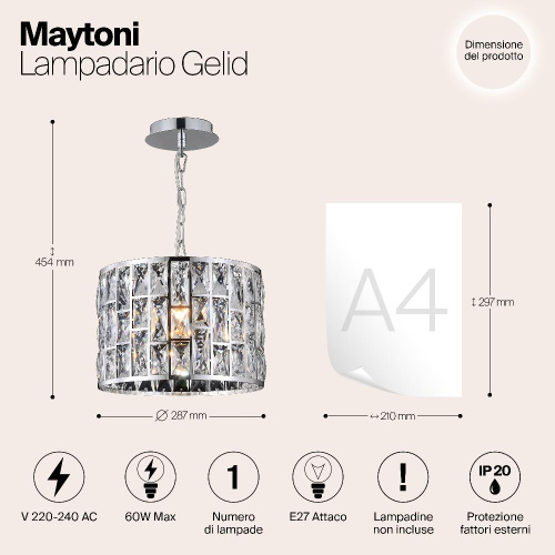 Подвесной светильник Maytoni Gelid MOD184-PL-01-CH Подвесной светильник Maytoni Gelid MOD184-PL-01-CH